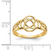 14K Yellow Gold Ladies Polished Celtic Knot Ring view 3