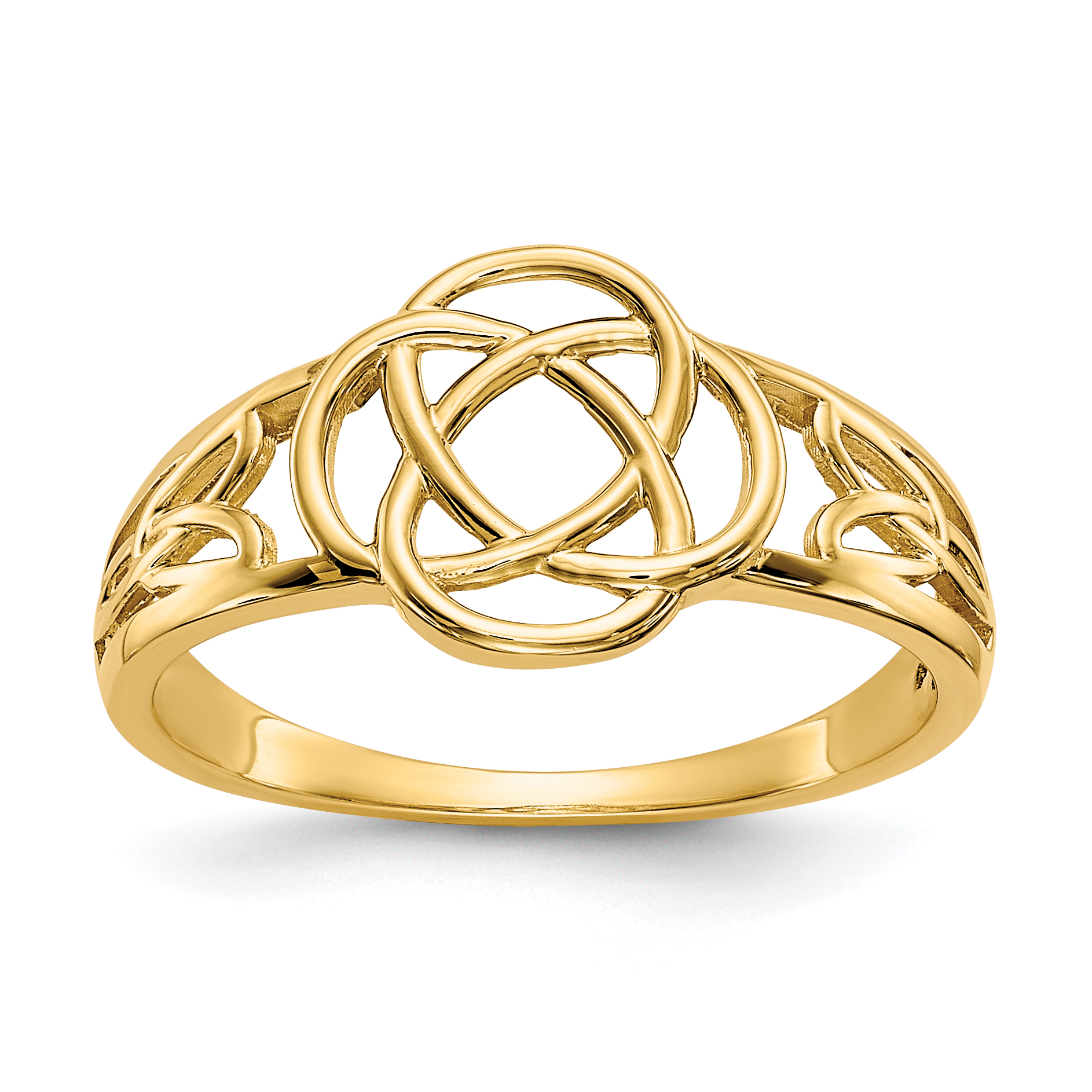 14k Polished Ladies Celtic Knot Ring (D1870)