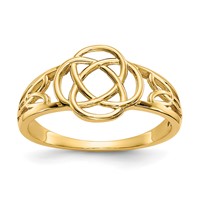 14K Yellow Gold Ladies Polished Celtic Knot Ring view 1