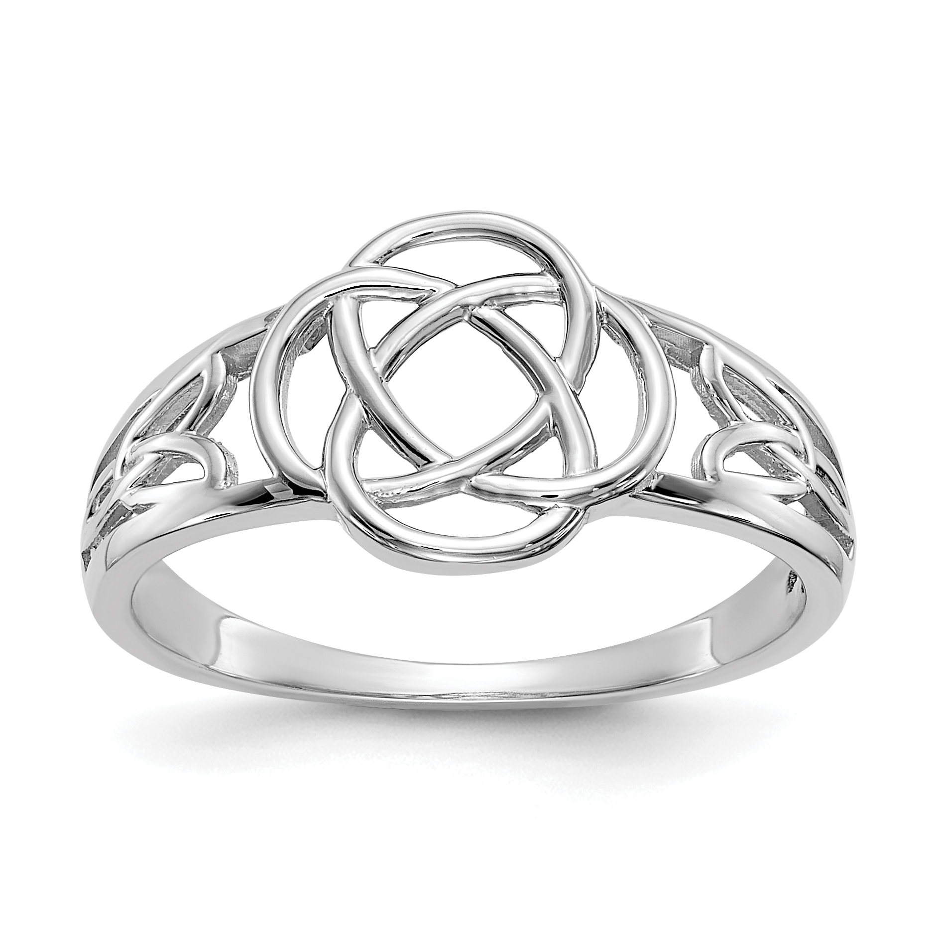 14k White Gold Ladies Celtic Knot Ring (D1871)