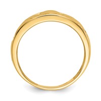 14K Yellow Gold Mens Polished Claddagh Band view 2