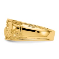 14K Yellow Gold Mens Polished Claddagh Band view 4