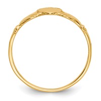 14K Yellow Gold Ladies Polished Claddagh Ring view 2