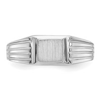 14K White Gold 5.25x5.0mm Open Back Square Signet Ring - Size 5.5 view 5
