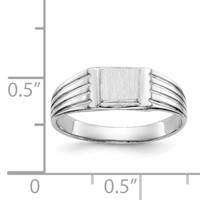 14K White Gold 5.25x5.0mm Open Back Square Signet Ring - Size 5.5 view 3
