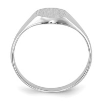 14K White Gold 8.0x8.0mm Closed Back Round Signet Ring - Size 5 view 2