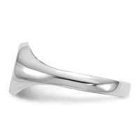 14K White Gold 8.0x8.0mm Closed Back Round Signet Ring - Size 5 view 3