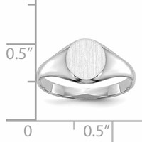 14K White Gold 8.0x8.0mm Closed Back Round Signet Ring - Size 5 view 5