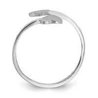 14K White Gold Double Heart Toe Ring view 2
