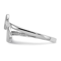 14K White Gold Double Heart Toe Ring view 4