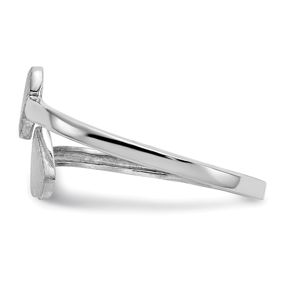 Gold Polished Bypass Heart Toe Ring