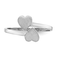 14K White Gold Double Heart Toe Ring view 5