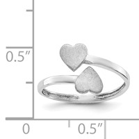14K White Gold Double Heart Toe Ring view 3