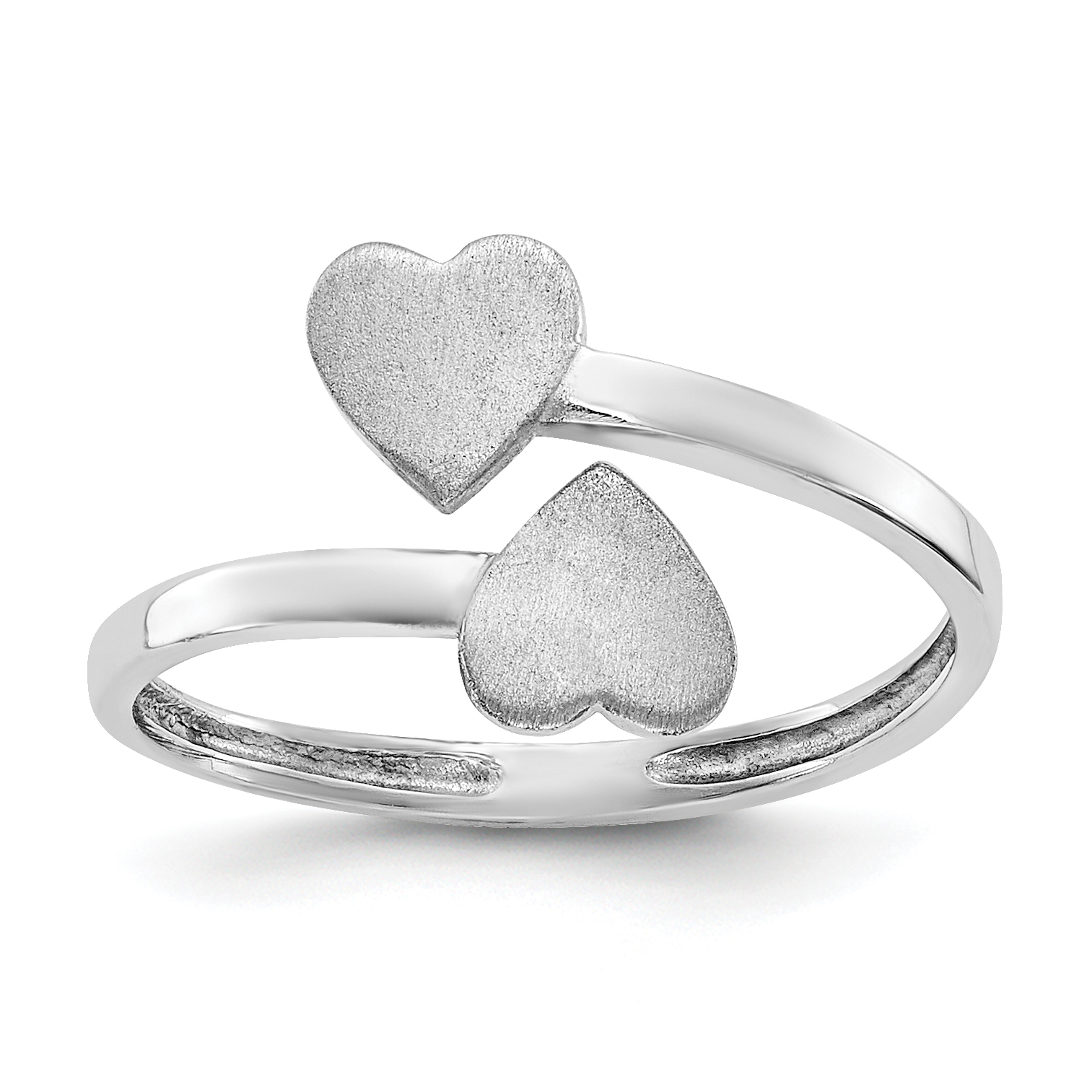 14k White Gold Double Heart Ring (D1886)