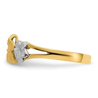 14K Tri-color Three Plumeria Flowers Ring view 4