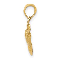 14K Yellow Gold Polished Claddagh Pendant view 2