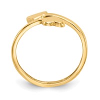 14K Yellow Gold Double Heart Toe Ring view 2