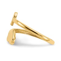 14K Yellow Gold Double Heart Toe Ring view 3