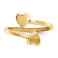14K Yellow Gold Double Heart Toe Ring view 4