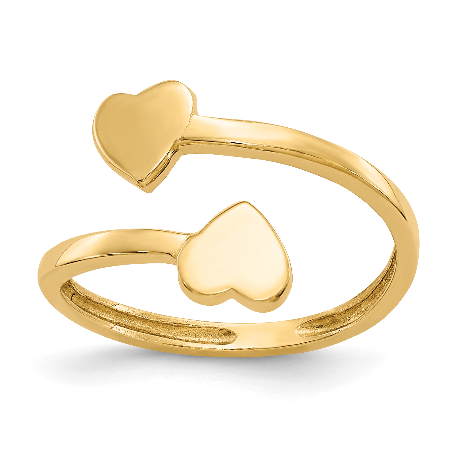 14k Double Heart Toe Ring (D1935)