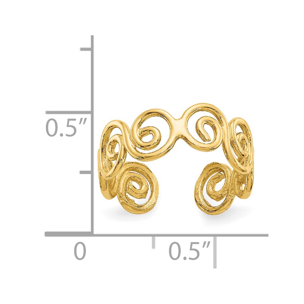 14k Scroll Toe Ring (D1943)