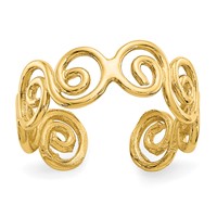 14K Scroll Toe Ring view 1