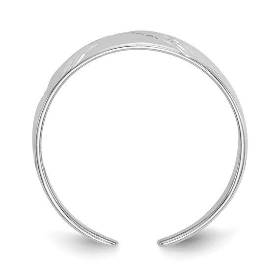 14k White Gold Diamond-cut Fancy Toe Ring