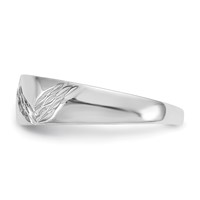 14K White Gold Diamond-cut Fancy Toe Ring view 4