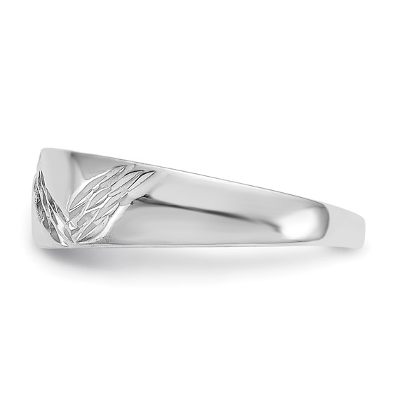 14k White Gold Diamond-cut Fancy Toe Ring