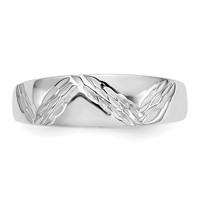 14K White Gold Diamond-cut Fancy Toe Ring view 5