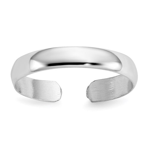 14K White Gold High Polished 2.5mm Band Toe Ring