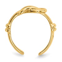 14K Yellow Gold Love Knot Toe Ring view 2