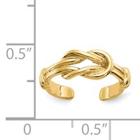14K Yellow Gold Love Knot Toe Ring view 3