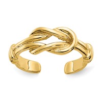 14K Yellow Gold Love Knot Toe Ring view 1