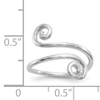 14K White Gold Swirl Toe Ring view 2
