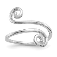 14K White Gold Swirl Toe Ring view 1