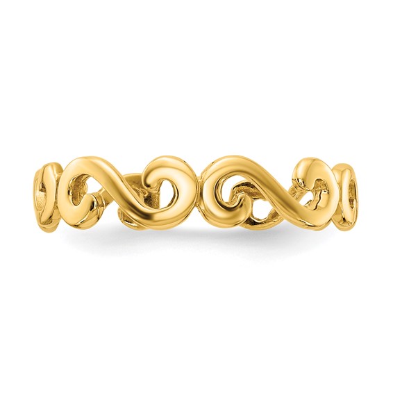 14k Swirl Toe Ring