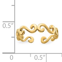 14K Swirl Toe Ring view 5