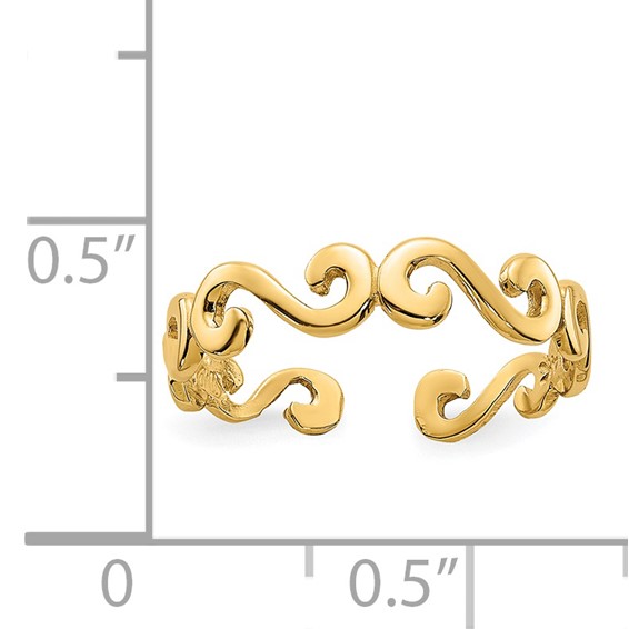 14k Swirl Toe Ring