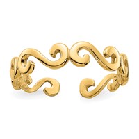 14K Swirl Toe Ring view 1