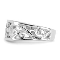 14K White Gold Floral Toe Ring view 4