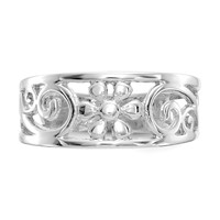 14K White Gold Floral Toe Ring view 5