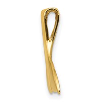 14K 3-D Polished Whale Tail Chain Slide view 2