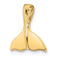 14K 3-D Polished Whale Tail Chain Slide view 5