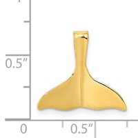14K 3-D Polished Whale Tail Chain Slide view 4