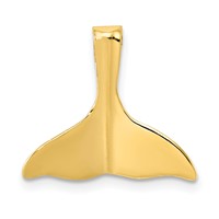 14K 3-D Polished Whale Tail Chain Slide view 1
