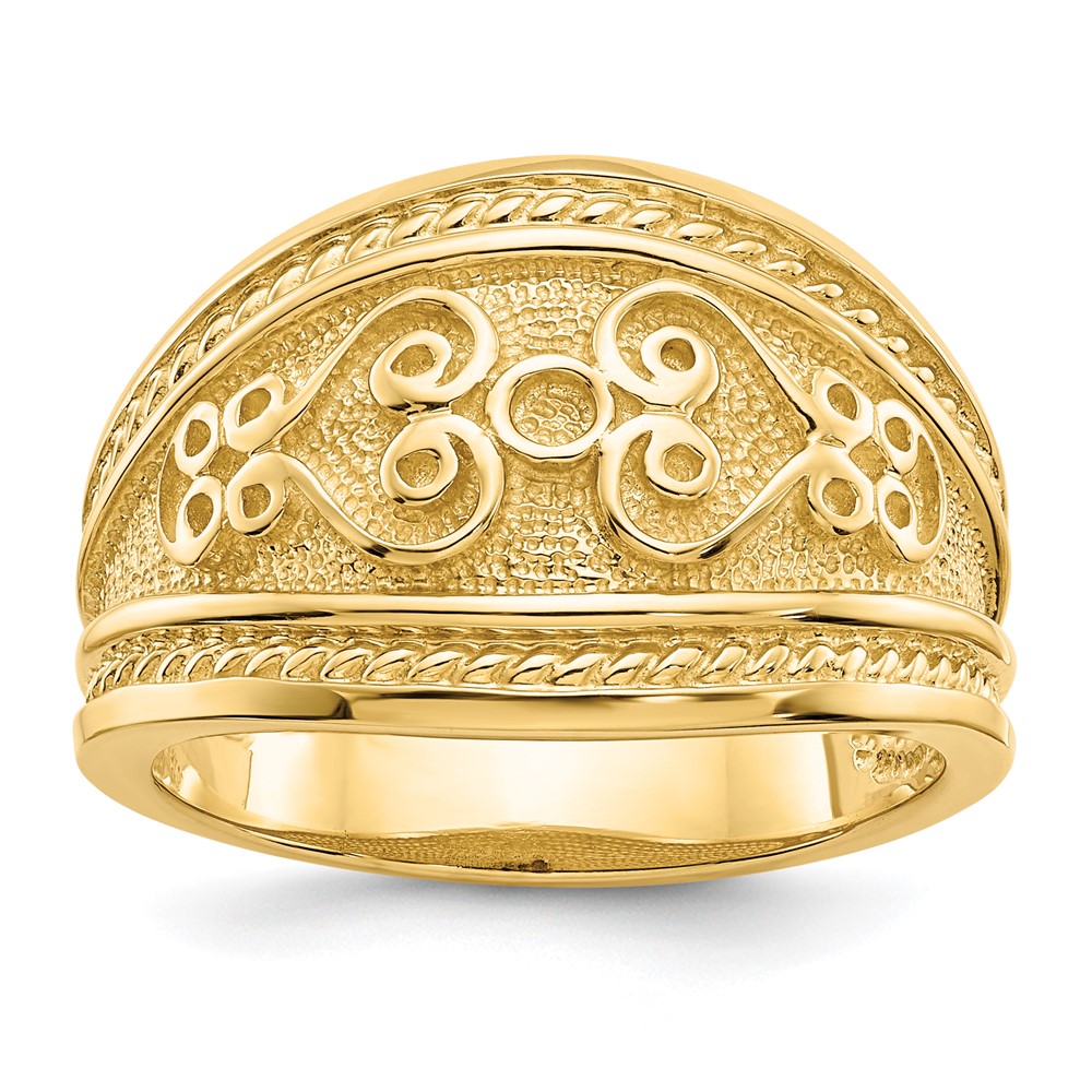 14k Polished Scroll Ring