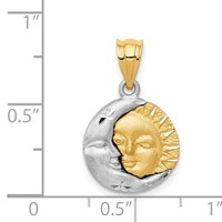14K Two-tone Sun and Moon Charm view 3