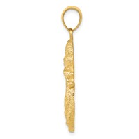14K Yellow Gold Solid Satin and Polished Mother Holding Child Charm view 2