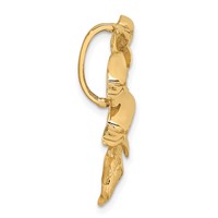 14K Yellow Gold Triple Dolphin Omega Slide view 2